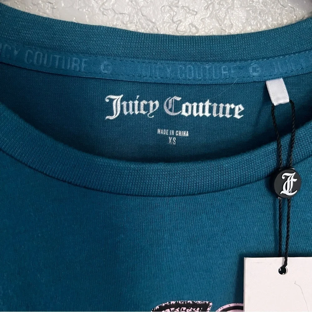 Juicy Couture Saphire Wave Long Sleeve Crop Top Women’s Size XS